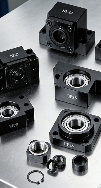 Suportes e acessórios para parafusos de esferas