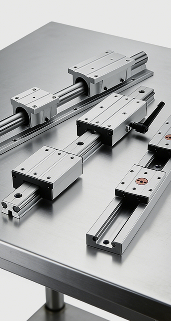 Conjunto de guias lineares cilíndricas / de rolo